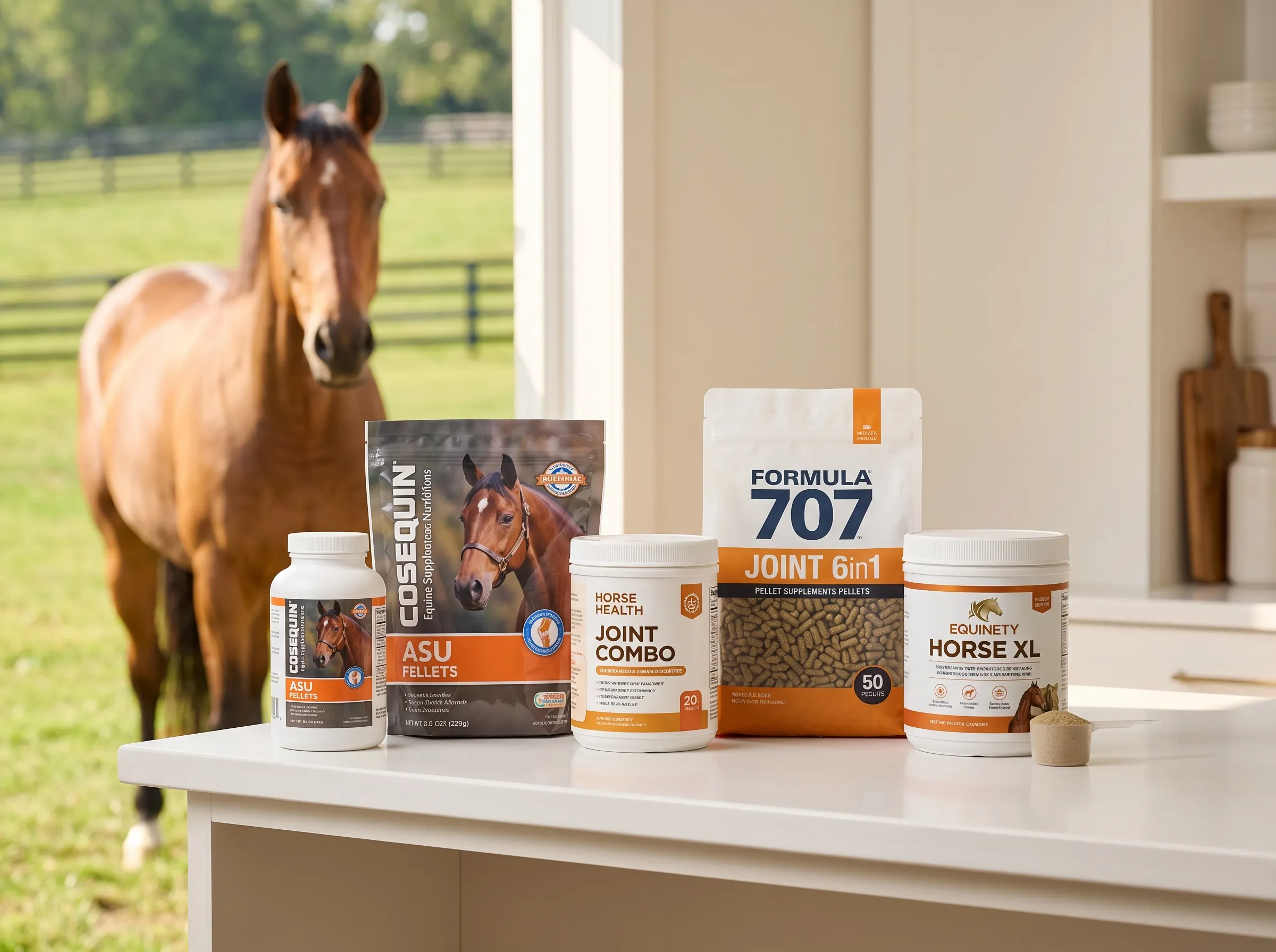 Premium horse supplement powders and pellets for joint health